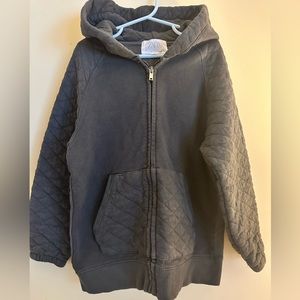 Zara Hooded Quilted Patterned Long Sleeve Zippered Sweatshirt Size 8